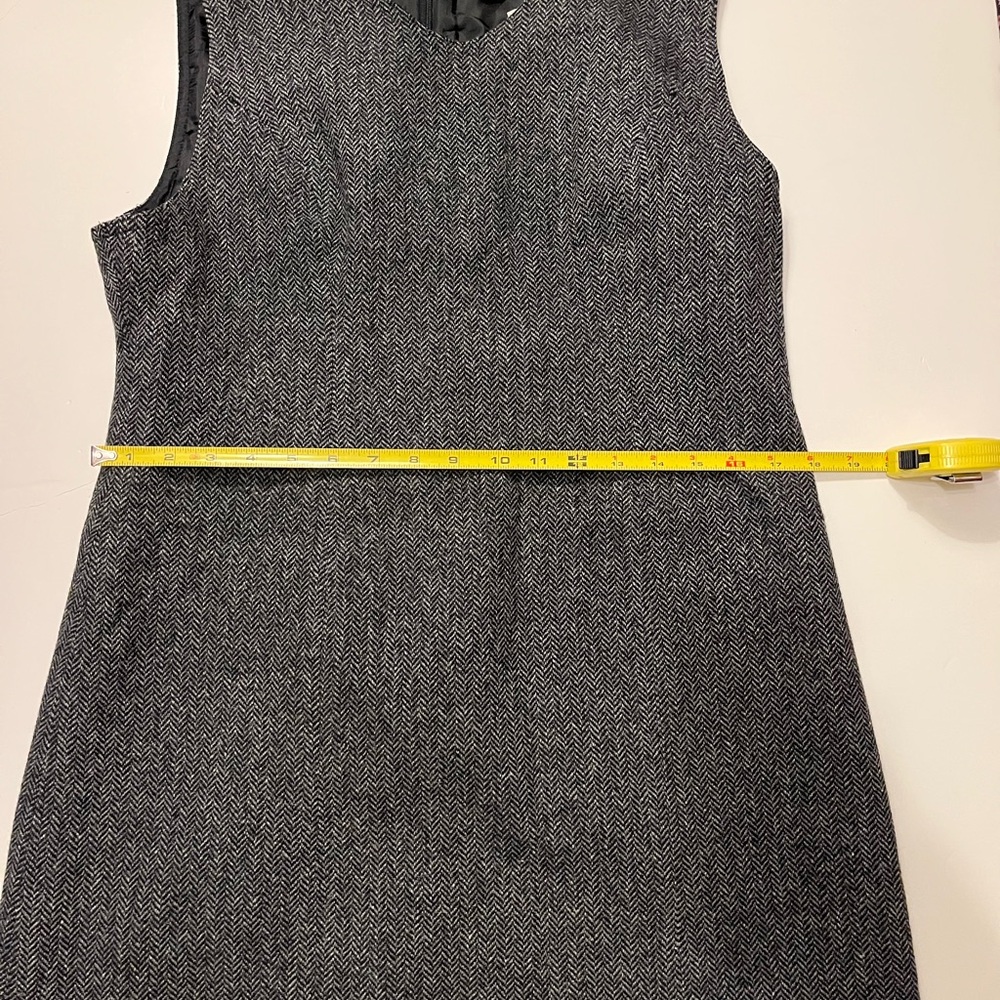 L.L. Bean Black and White Herringbone Wool Dress - Picture 12 of 14